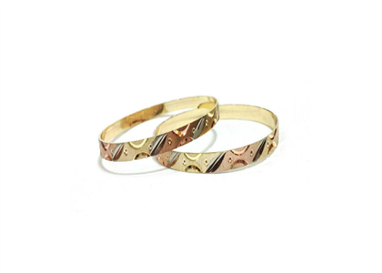 Tri Tone Plated | Flat Bangles